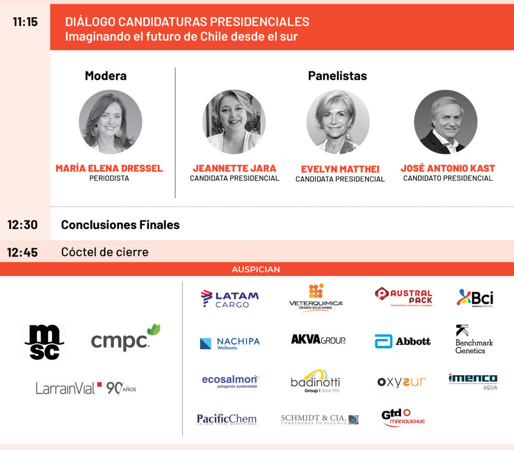 Salmón Summit 2025 reunirá por primera vez a Jara, Matthei y Kast junto a diversos expertos para dialogar sobre el futuro del sur de Chile