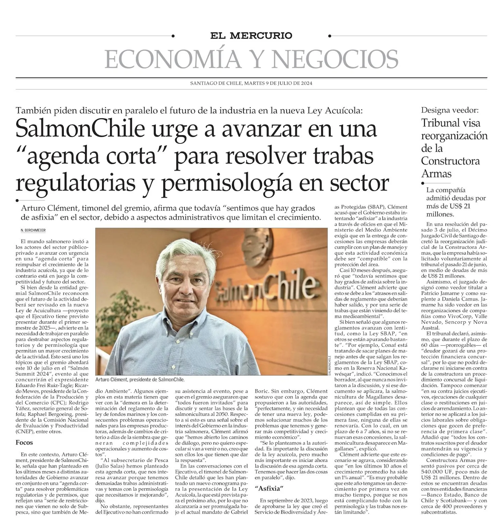SalmonChile urge a avanzar en una “agenda corta” para resolver trabas regulatorias y permisología en sector