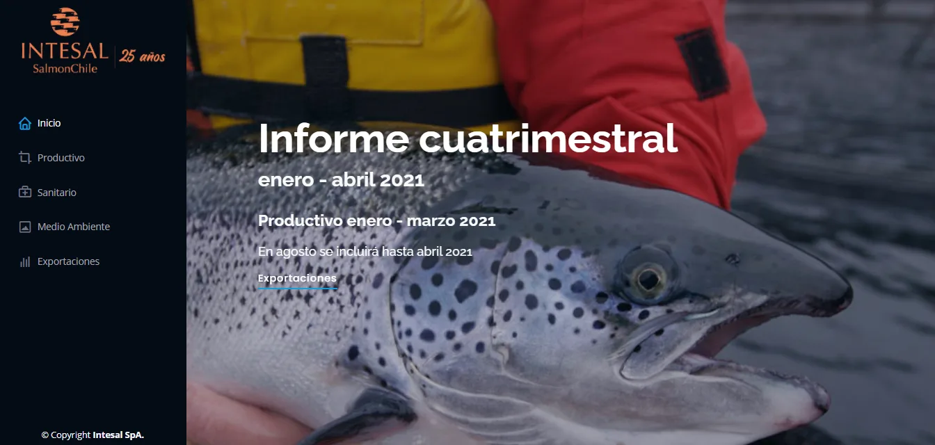 Transparencia: Intesal presenta nuevo Informe de  Desempeño Ambiental y Sanitario de la industria salmonera