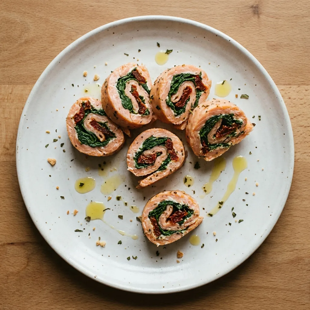 Descubre los rollitos de salmón con espinacas y tomates secos, receta de SalmonChile