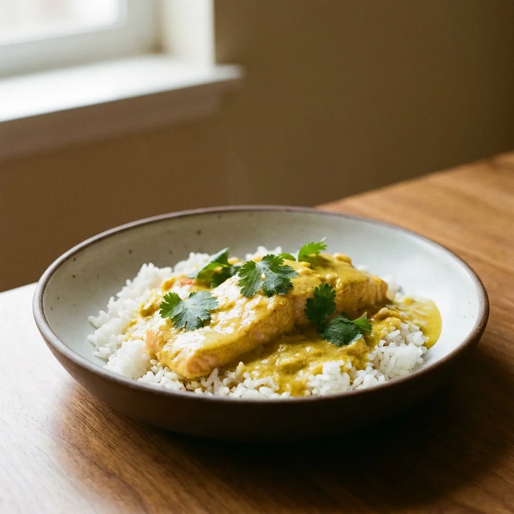 Salmón al curry, receta de SalmonChile