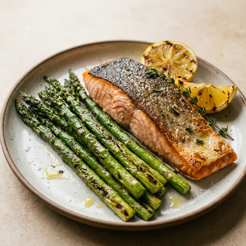 SALMÓN CON ESPÁRRAGOS, receta de SalmonChile