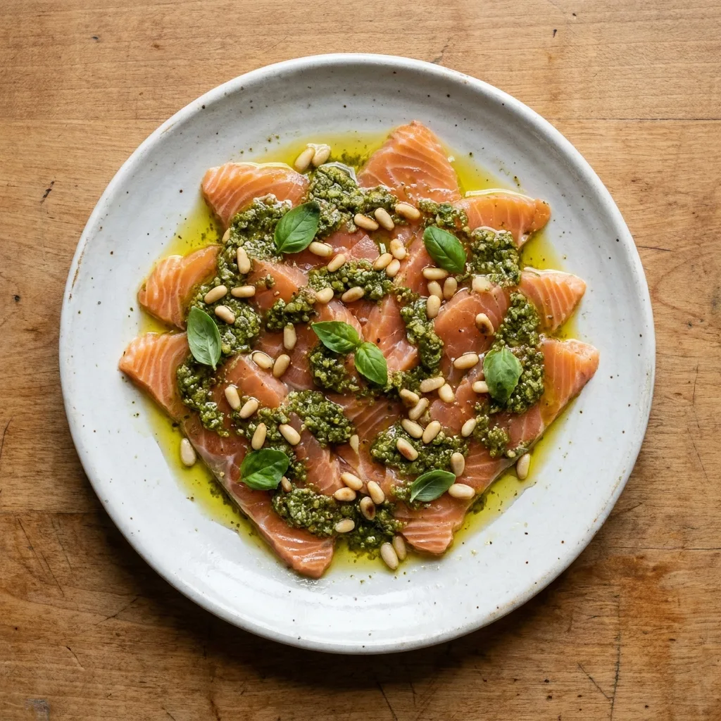 Disfruta de la imperdible receta de salmón marinado al pesto, receta de SalmonChile